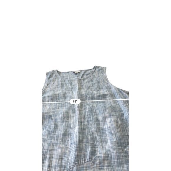 J.Jill ~Pure Jill Linen Wrap Tunic Blue ~Agate/White ~ size LARGE - Picture 11 of 13
